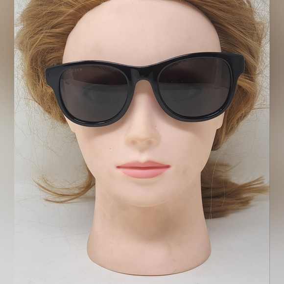 Gucci Men's Sunglasses Black Green Polarized Rectangle GG0003S 52mm 52-21-145 - Picture 12 of 16